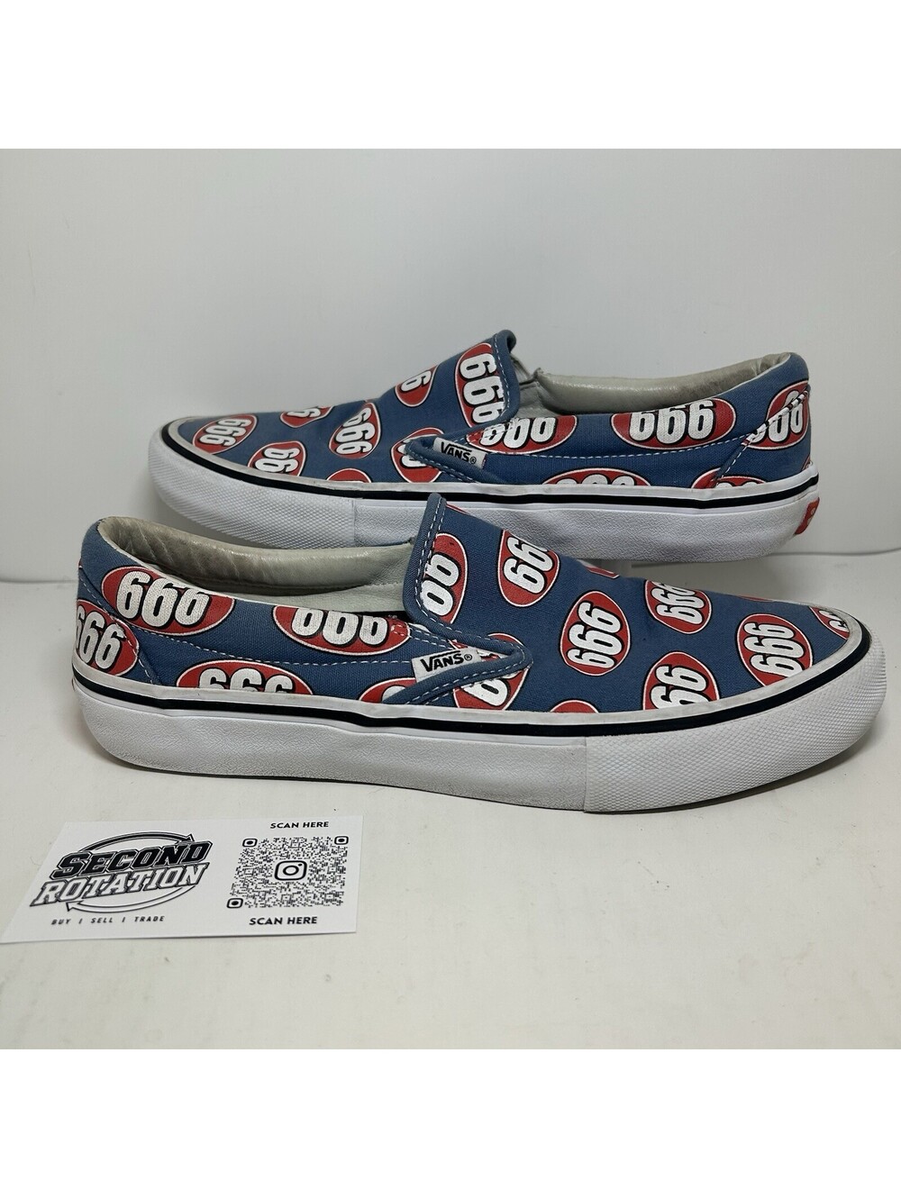 Vans Slip On Supreme Navy 666 - Size 8 - (VN0A347VOX5)